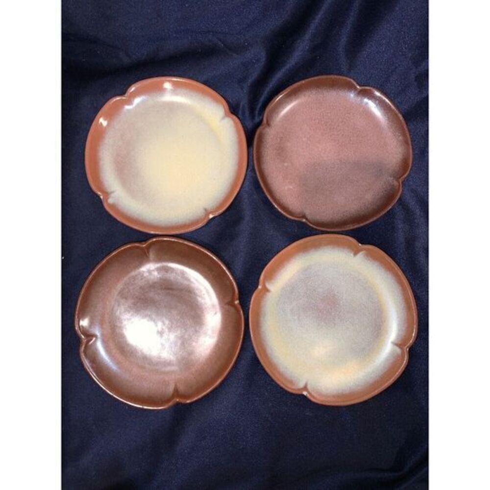 4‎ Frankoma Plainsman Brown 5GS Dessert Salad Scalloped Plate 6.5"